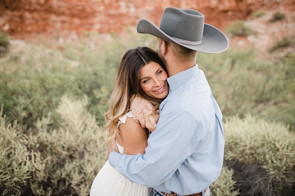 lubbock texas engagement photographer takes photo of couple at bottomless lakes state park