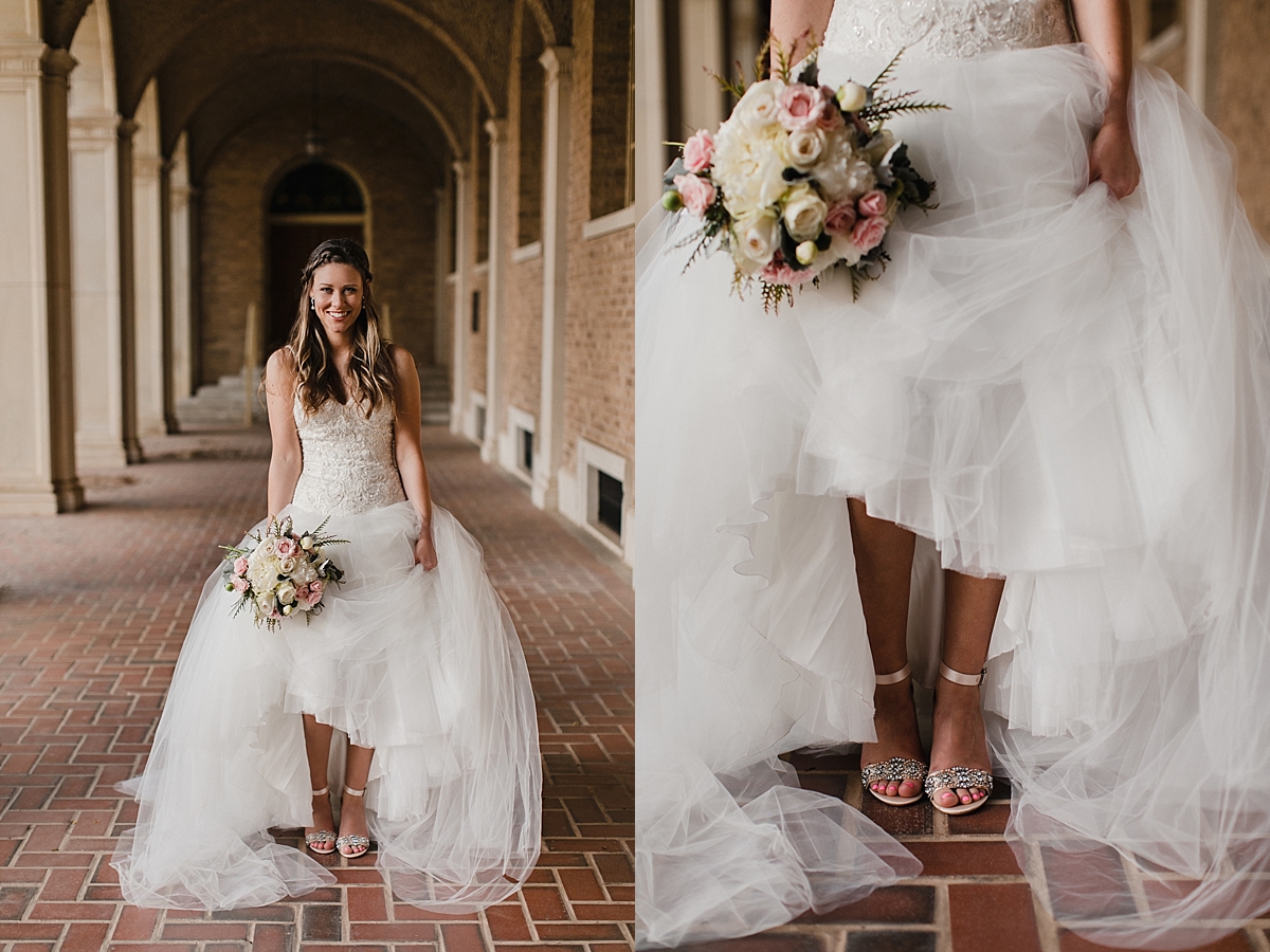 bridal session on texas tech campus